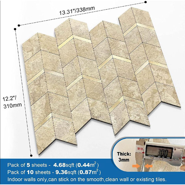 mingbaoge Peel and Stick Wall Panelling in Gold (5pack) Wayfair Canada